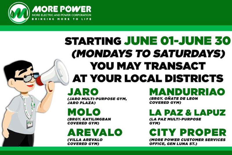 MORE Power Services in Iloilo City districts.