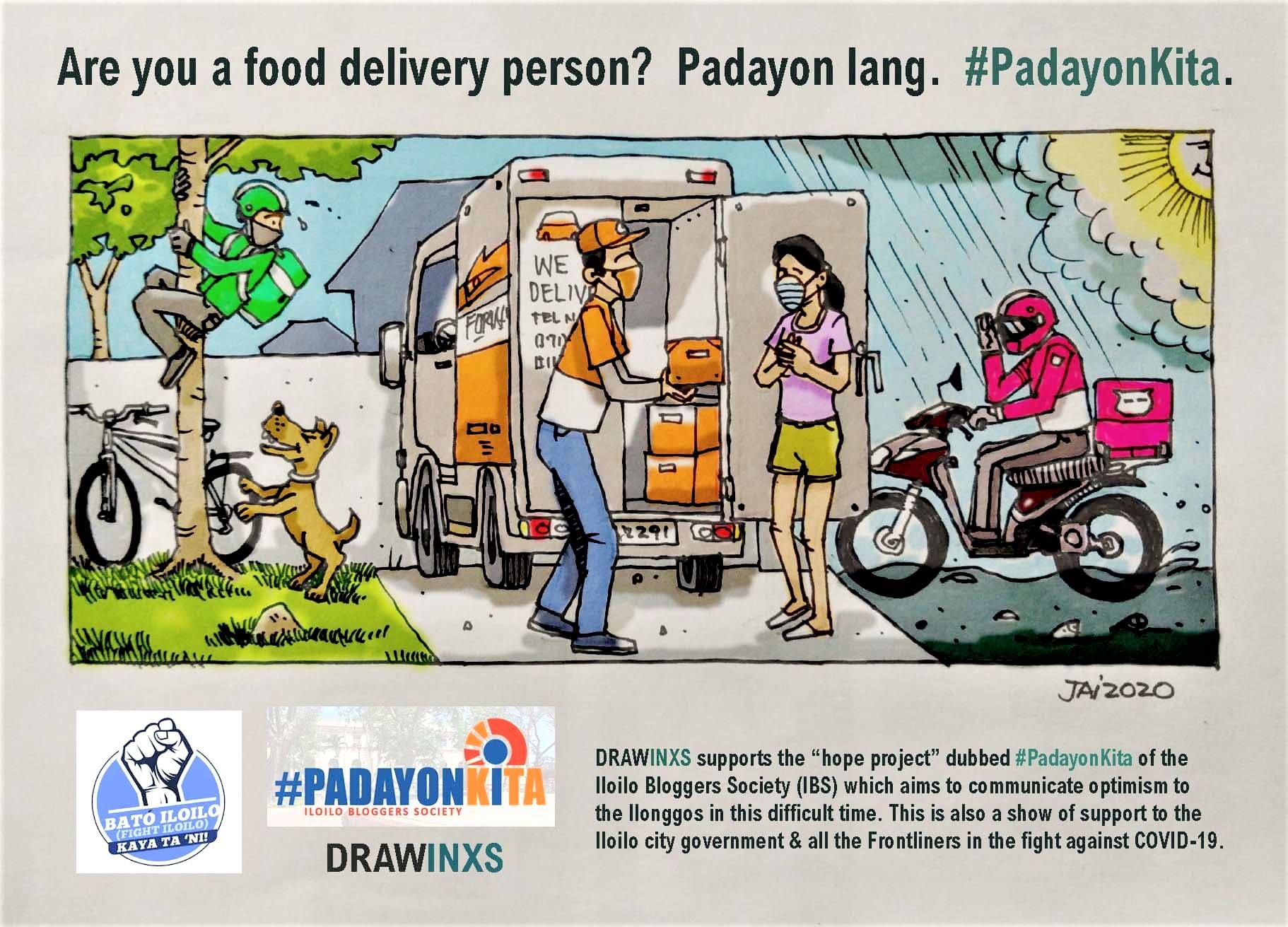 drawinxs on food delivery persons