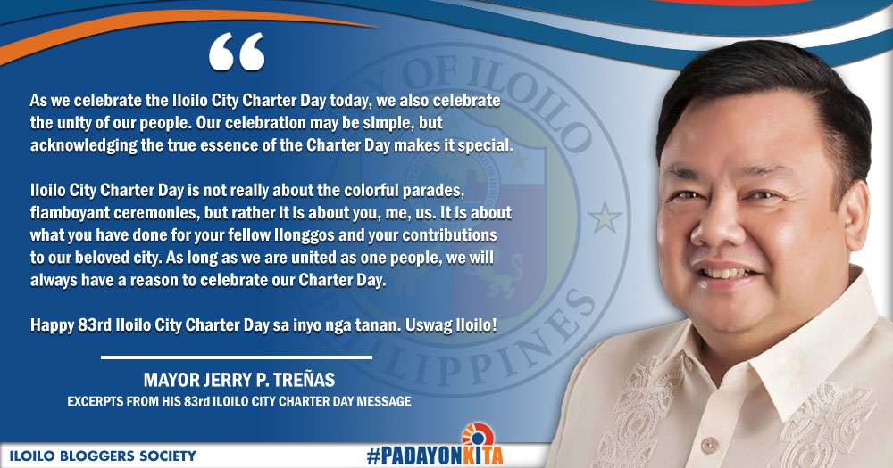 Iloilo City Charter Day 2020 message of Jerry P. Trenas