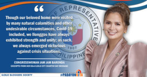 Iloilo City Charter Day 2020 message of Congresswoman Jam Jam Baronda