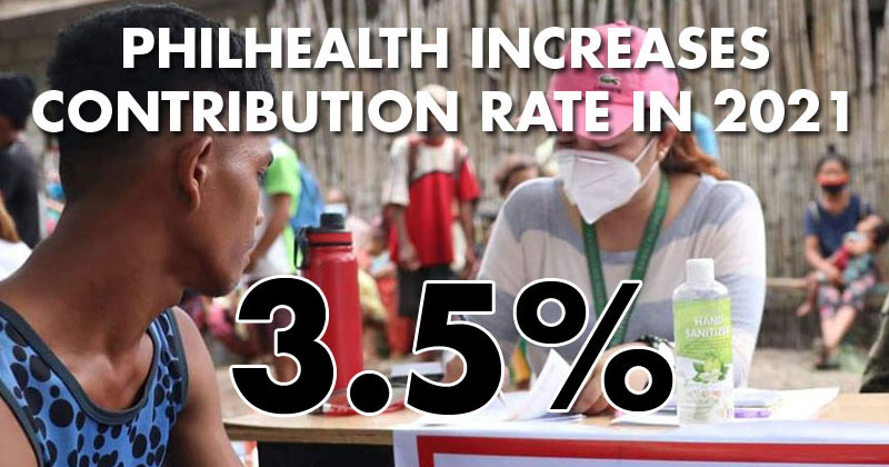 Philhealth contribution rate in 2021 is at 3.5%.