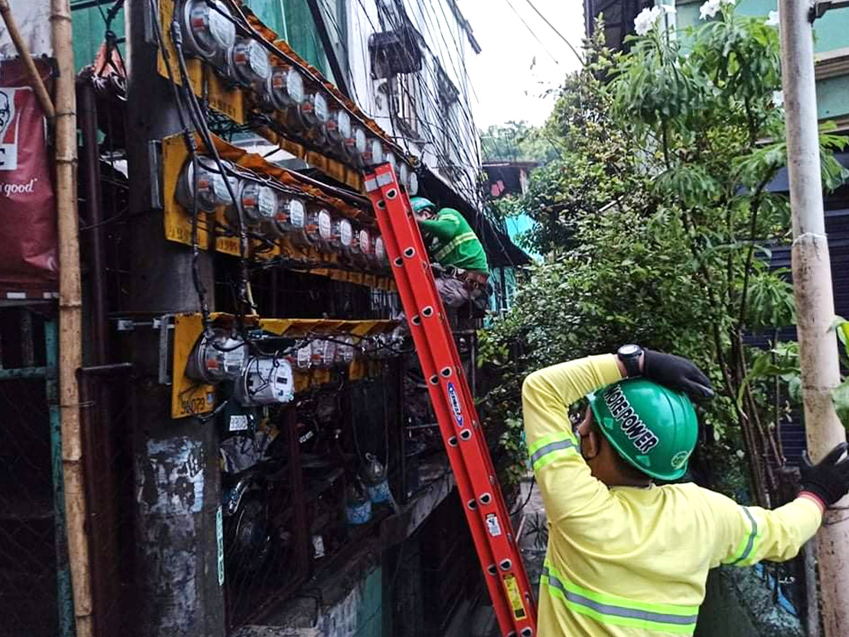 Power overload of power lines due to illegal connections or jumper