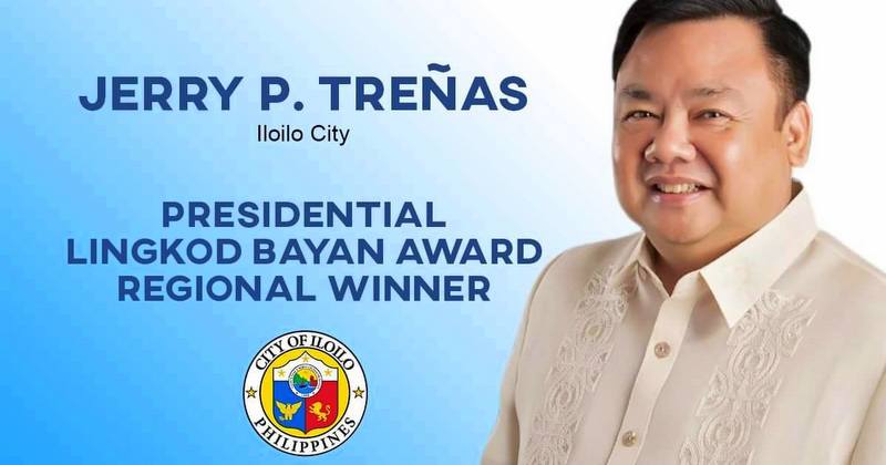 Mayor Jerry Trenas wins Presidential Lingkod Bayan Award for Regional level.