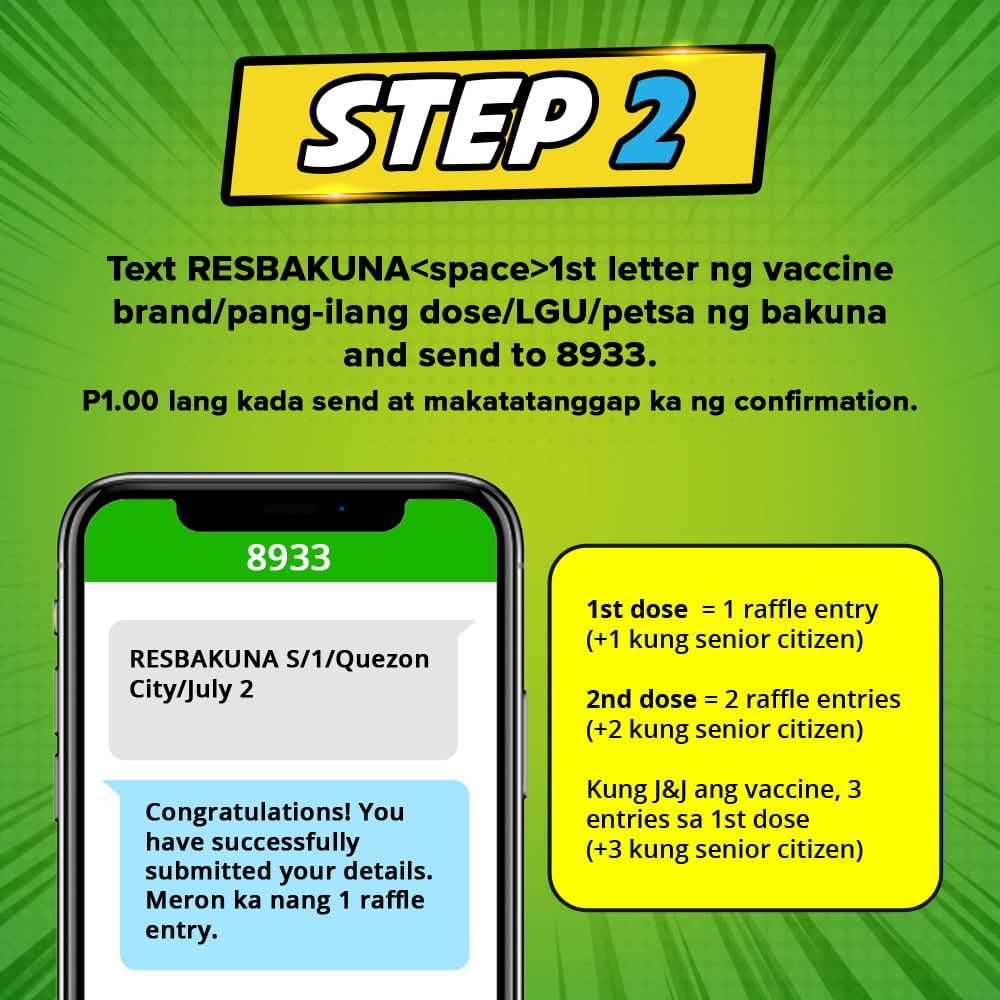 Step 2 of DOH raffle for vaccinated