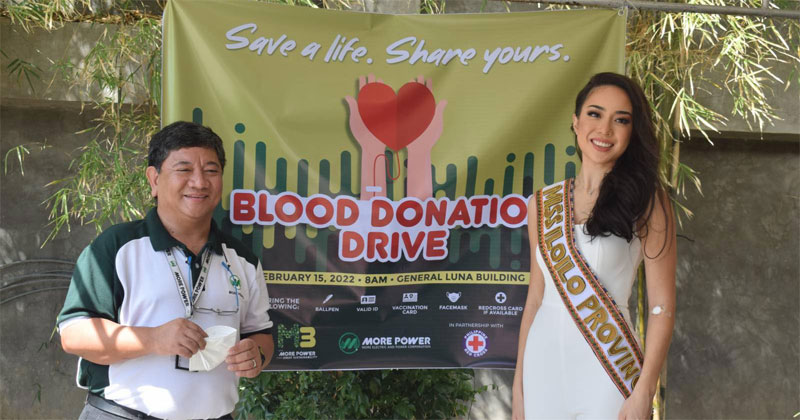 MORE Power bloodletting activiity with President Roel Castro and Miss Dinagyang Vanessa Caro.