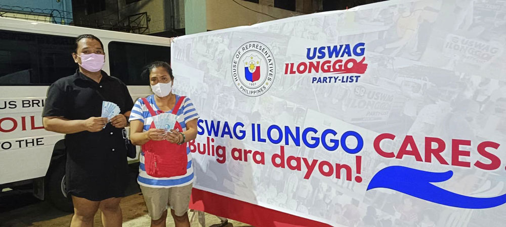 Uswag Ilonggo party list provided financial assistance of P5,000 each for totally damaged houses and P3,000 each for those with partially damaged houses.