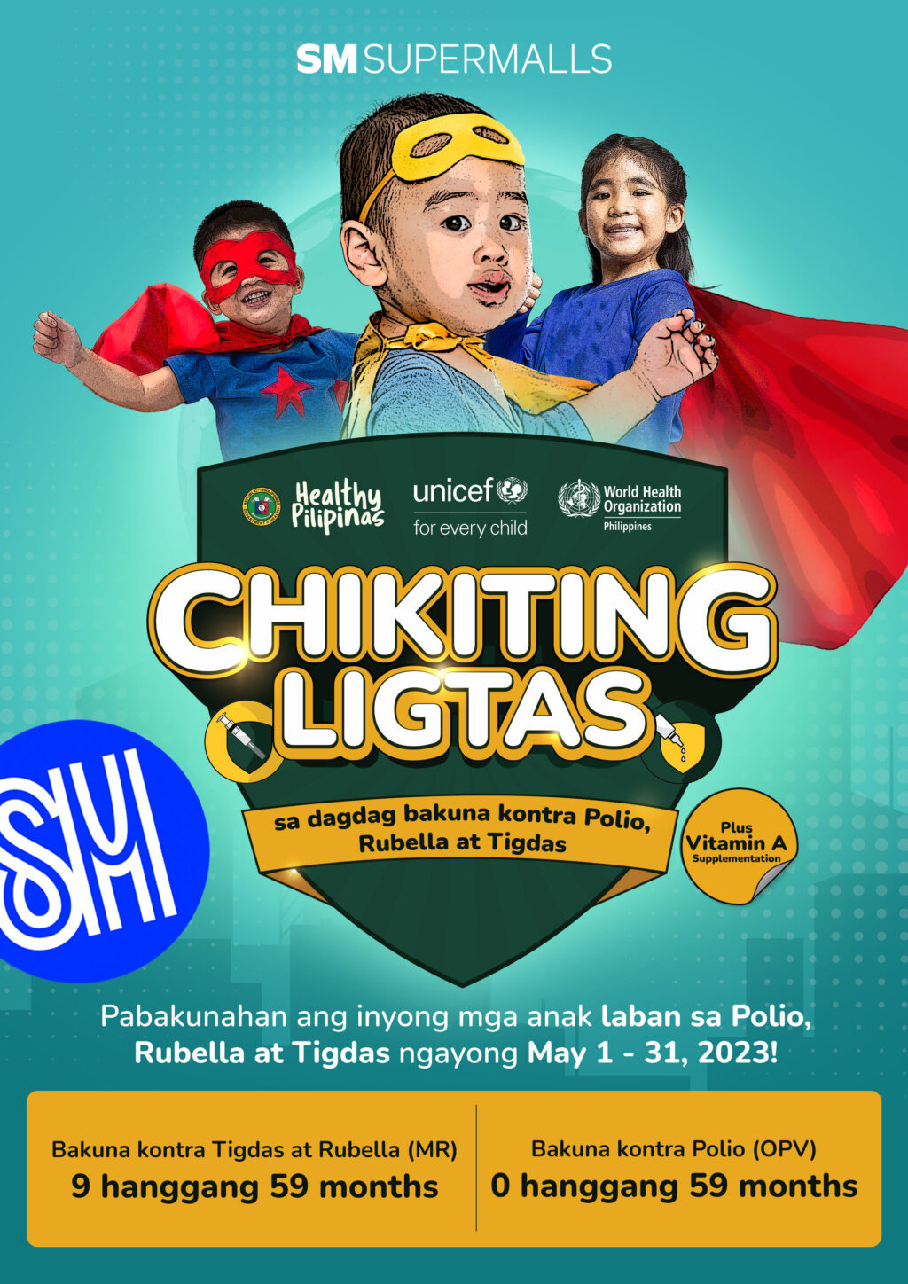Chikiting Ligtas pedia vaccination in SM malls.