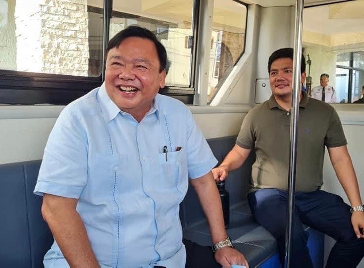 Mayor Jerry Trenas and son Councilor Miguel Trenas were thrilled to ride the E-Bus of More Power.