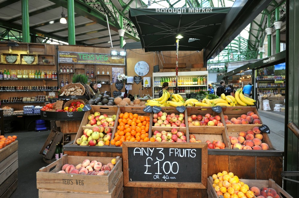 You can find high quality fresh fruits and other locally sourced ingredients at the Borough Market.