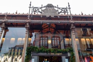 World-famous Mercado de San Miguel Market with stunning architecture that attracts more than 10 million visitors every year.