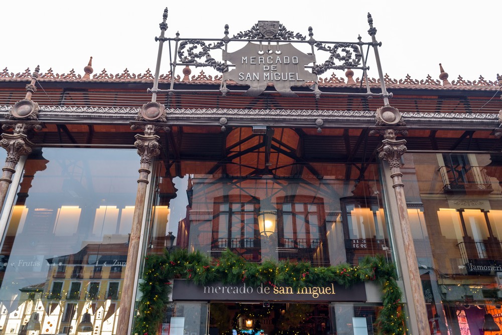 World-famous Mercado de San Miguel Market with stunning architecture that attracts more than 10 million visitors every year.